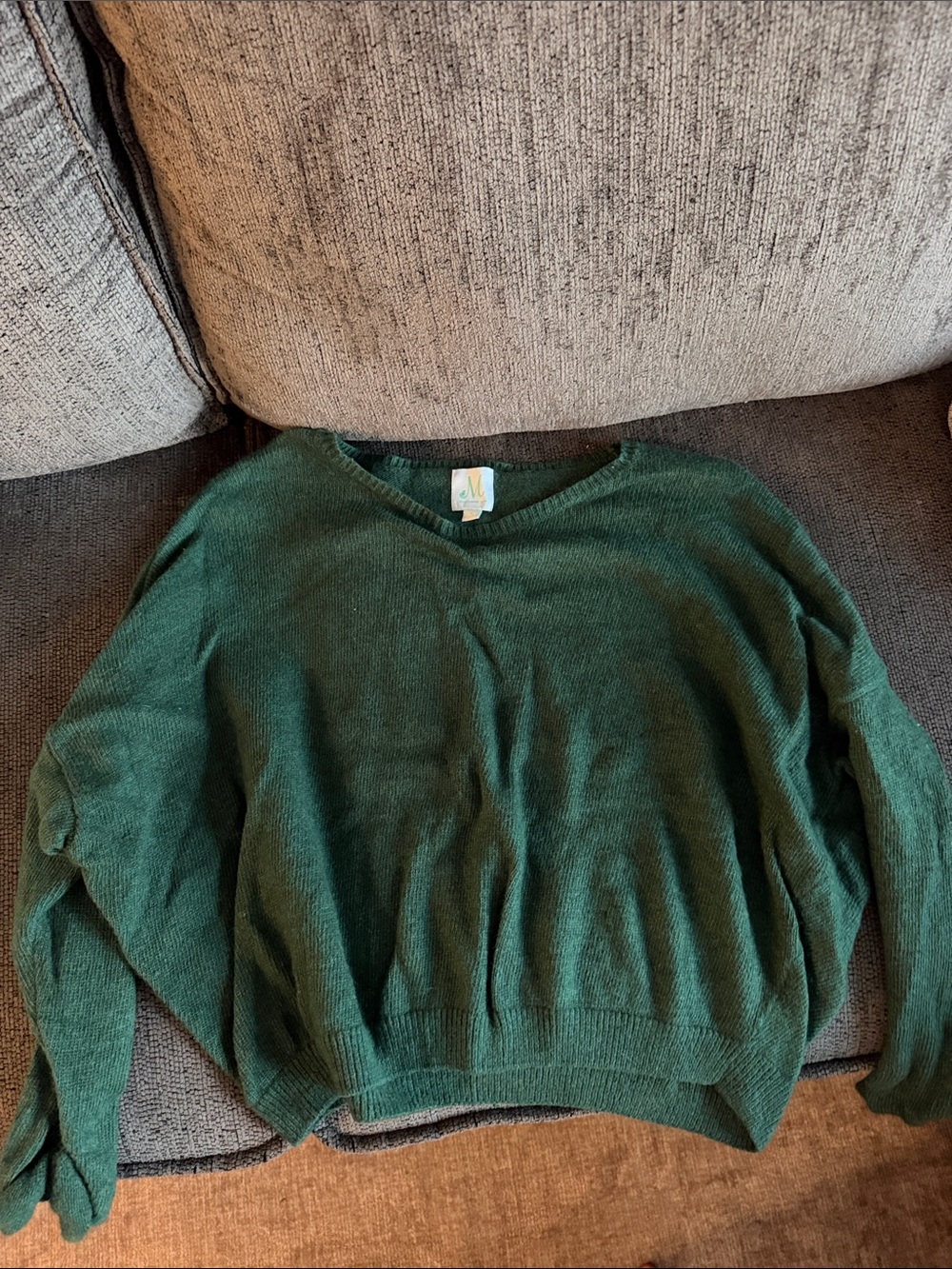 Classic Forest Green V-Neck Long Sleeve Sweater